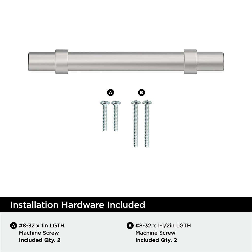 Amerock Central Wrapped Bar Handle Pulls in Chrome 96mm BP3716126 Installation Hardware