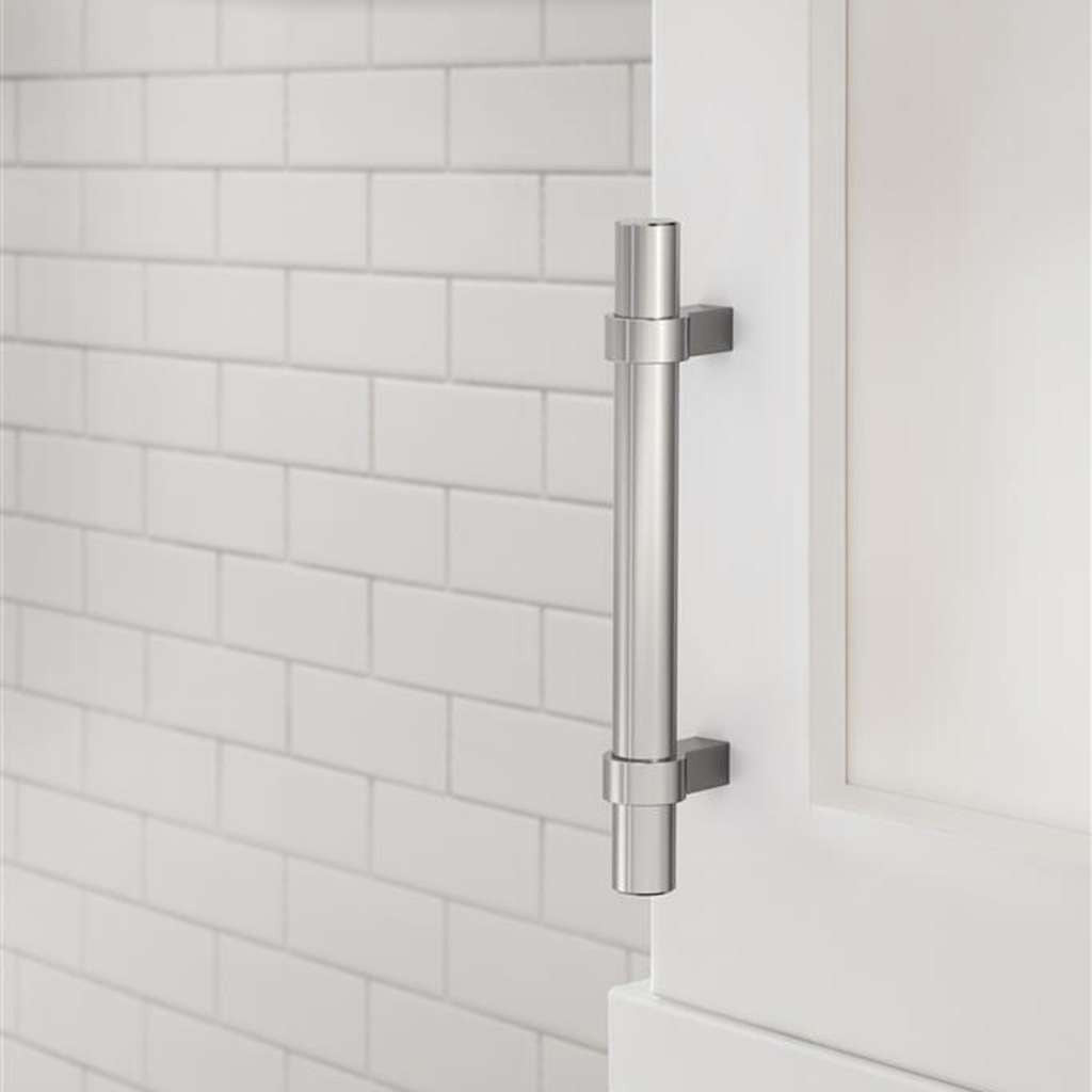 Amerock Central Wrapped Bar Handle Pulls in Chrome 96mm BP3716126 Mounted