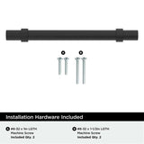 Amerock Central Wrapped Bar Handle Pulls in Matte Black 128mm BP37162MB Installation Hardware