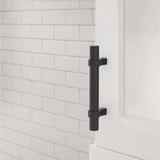 Amerock Central Wrapped Bar Handle Pulls in Matte Black 3" BP37160MB Mounted