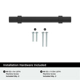 Amerock Central Wrapped Bar Handle Pulls in Matte Black 96mm BP37161MB Installation Hardware