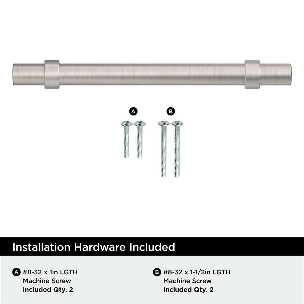 Amerock Central Wrapped Bar Handle Pulls in Satin Nickel 128mm BP37162G10 Installation Hardware