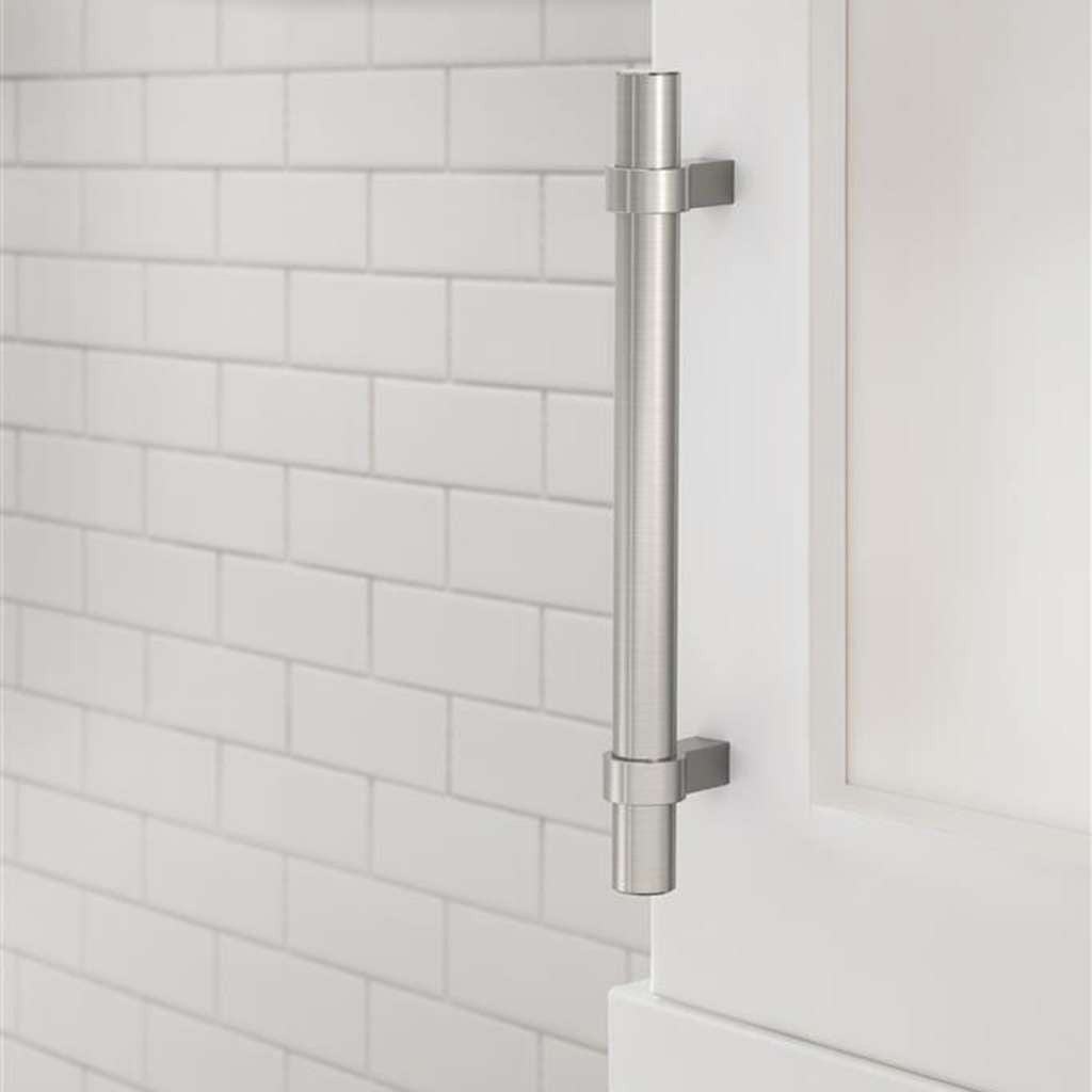 Amerock Central Wrapped Bar Handle Pulls in Satin Nickel 128mm BP37162G10 Mounted