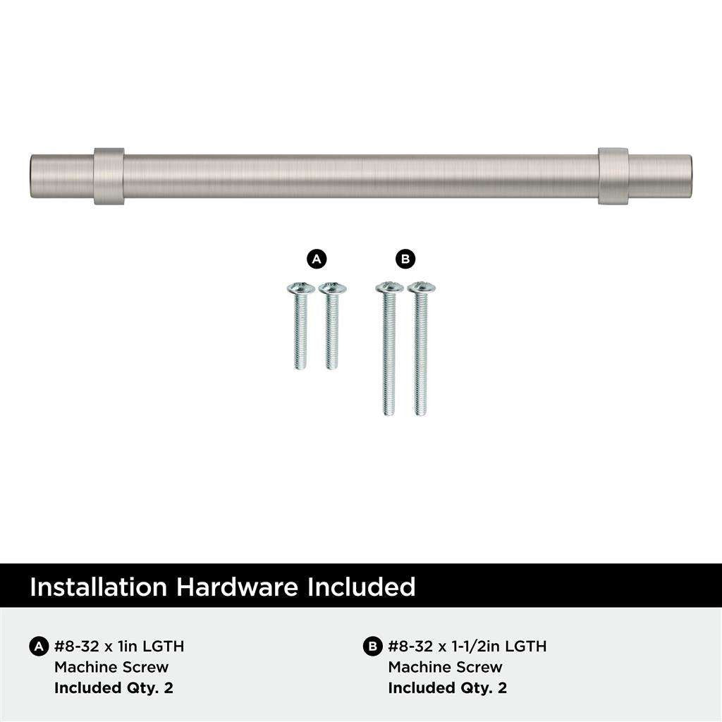 Amerock Central Wrapped Bar Handle Pulls in Satin Nickel 160mm BP37163G10 Installation Hardware