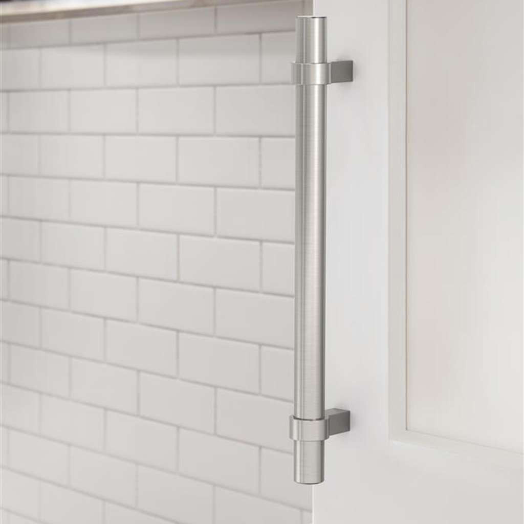 Amerock Central Wrapped Bar Handle Pulls in Satin Nickel 160mm BP37163G10 Mounted