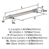 Amerock Central Wrapped Bar Handle Pulls in Satin Nickel 160mm BP37163G10 Specs