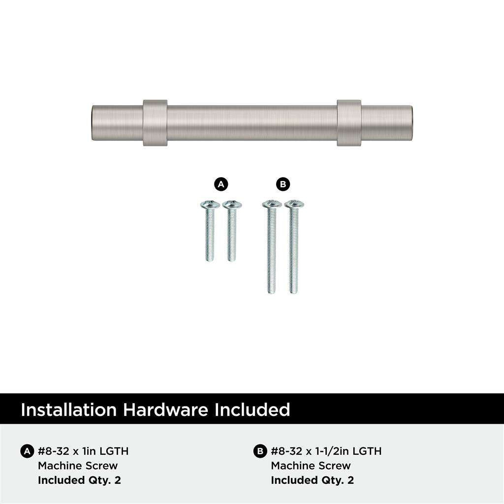 Amerock Central Wrapped Bar Handle Pulls in Satin Nickel 3" BP37160G10 Installation Hardware