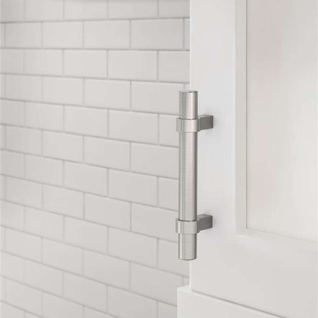 Amerock Central Wrapped Bar Handle Pulls in Satin Nickel 3" BP37160G10 Mounted