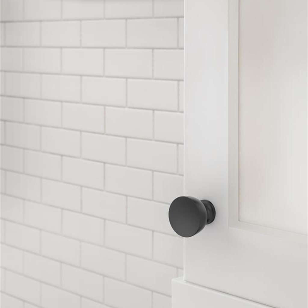 AMEROCK Chalice 1-1/4" Diameter Cabinet Knob in Matte Black BP37022MB Mounted