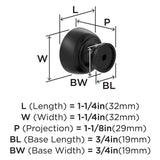 AMEROCK Chalice 1-1/4" Diameter Cabinet Knob in Matte Black BP37022MB Specs