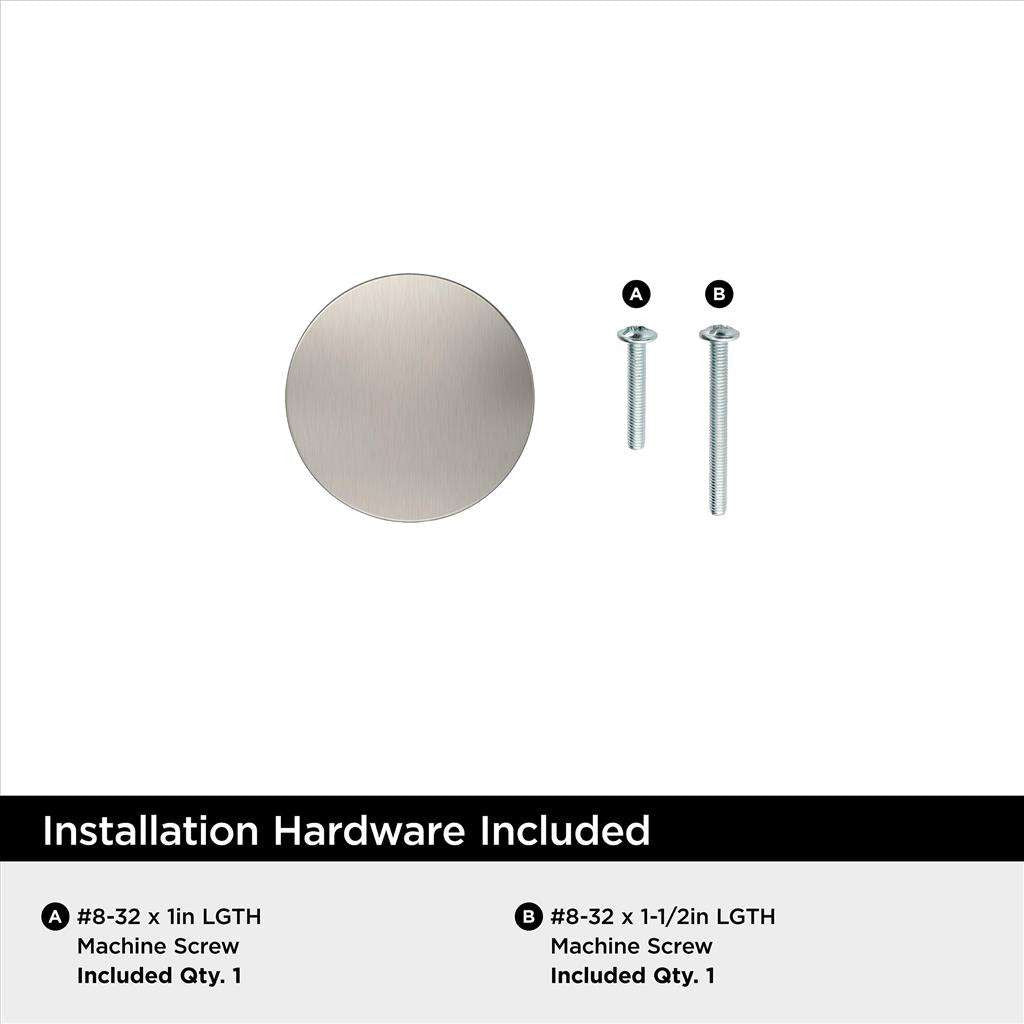 AMEROCK Chalice 1-1/4" Diameter Cabinet Knob in Satin Nickel BP37022G10 Installation Hardware