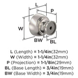 AMEROCK Chalice 1-1/4" Diameter Cabinet Knob in Satin Nickel BP37022G10 Specs