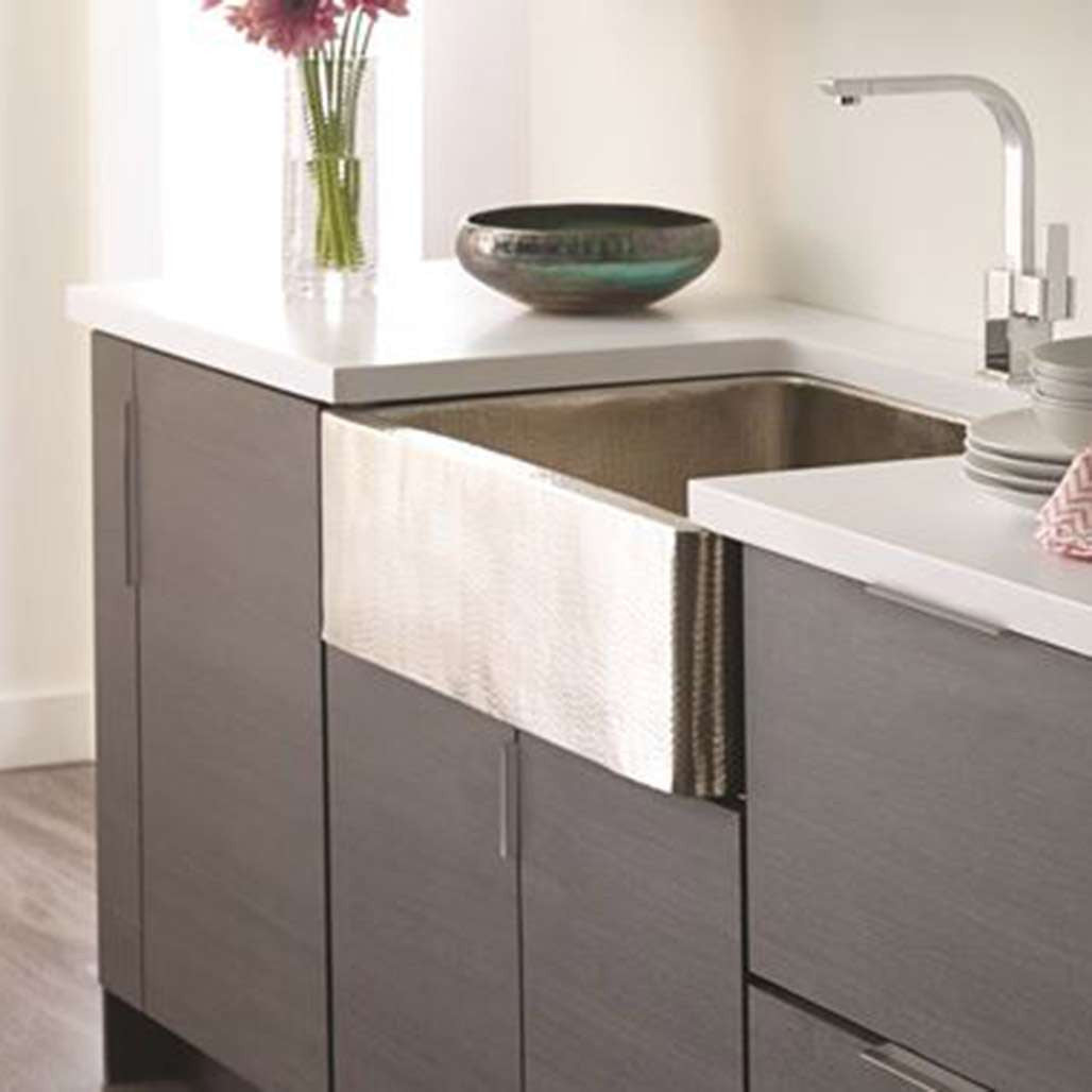 Amerock Chrome Edge Pulls in Dark Gray Kitchen