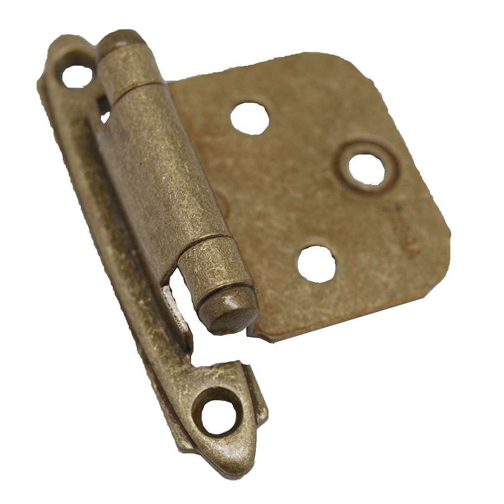 Main View of a Burnished Brass Self Closing Face Mount Variable Overlay Cabinet Hinge from Amerock CM7139BB