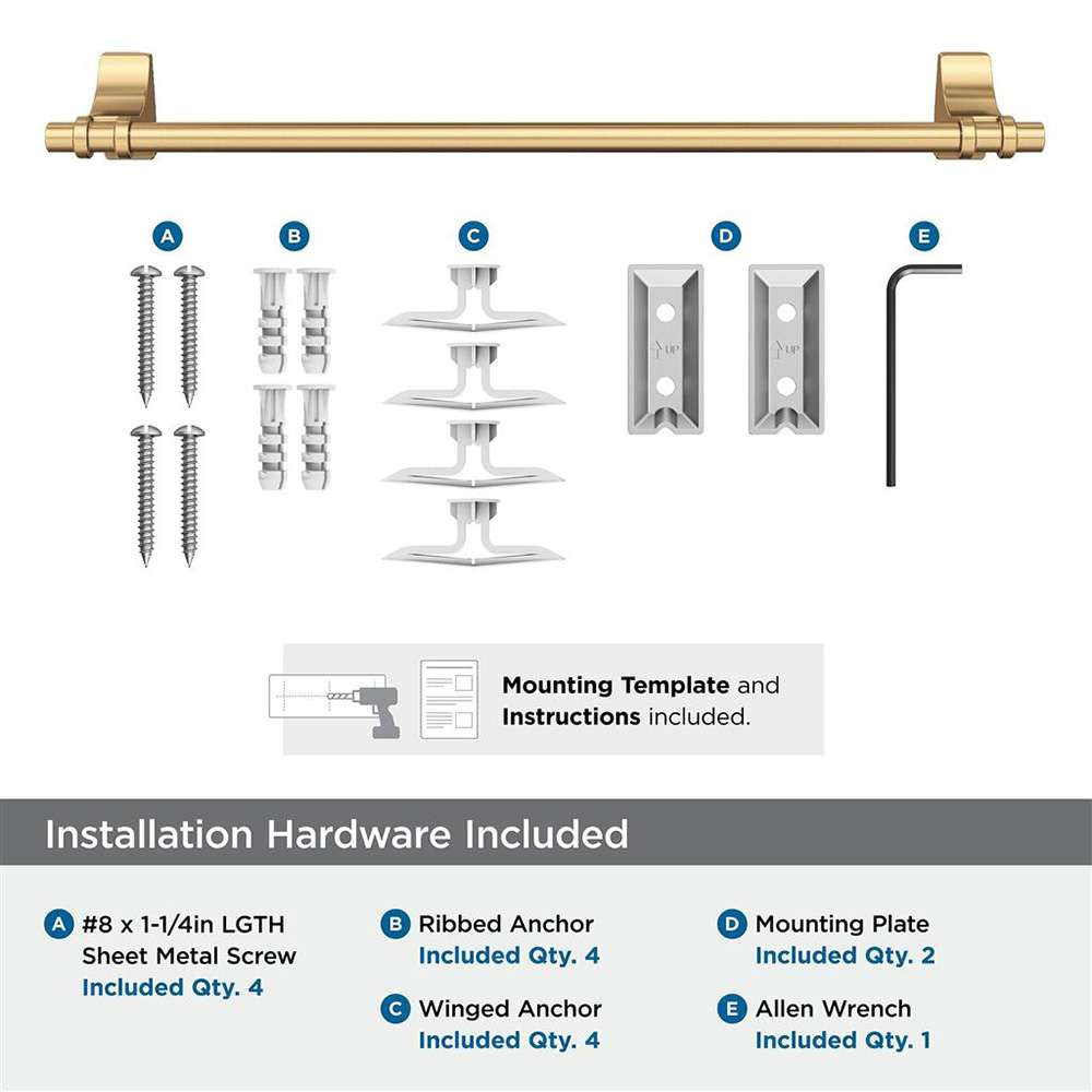 Amerock Davenport Towel Bar in Champagne Bronze 18in BH36053CZ Hardware