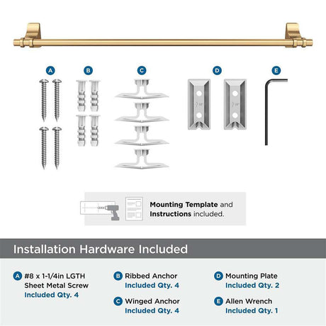 Amerock Davenport Towel Bar in Champagne Bronze 24in BH36054CZ Hardare