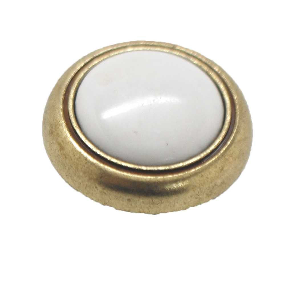 Amerock Designer's Hardware Antique Brass with White Center Cabinet Knob 4002W