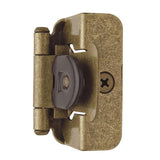 AMEROCK Double Demountable 1/2" Overlay Cabinet Hinge (pair) in Burnished Brass BPR8704BB Angle