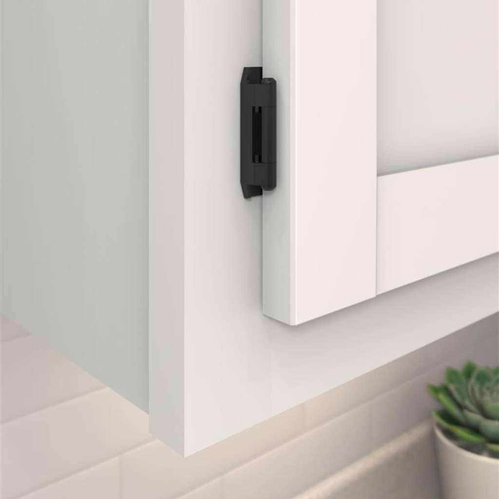 AMEROCK Double Demountable 1/2" Overlay Cabinet Hinge (pair) in Flat Black BPR8704FB Mounted