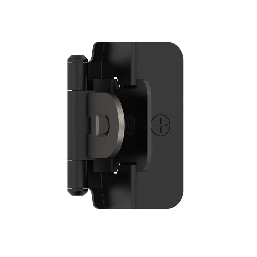 AMEROCK Double Demountable 1/2" Overlay Cabinet Hinge (pair) in Flat Black BPR8704FB