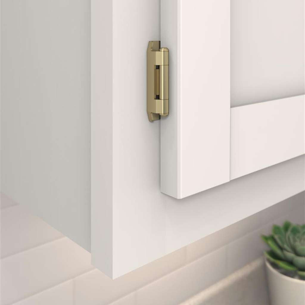 AMEROCK Double Demountable 1/2" Overlay Cabinet Hinge (pair) in Golden Champagne BPR8704BBZ Mounted