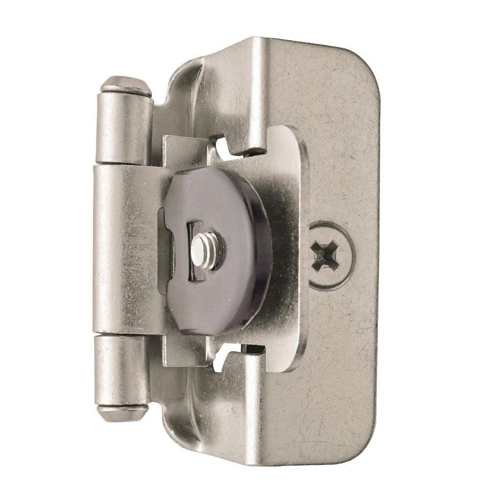 AMEROCK Double Demountable 1/2" Overlay Cabinet Hinge (pair) in Satin Nickel BPR8704G10 Angle