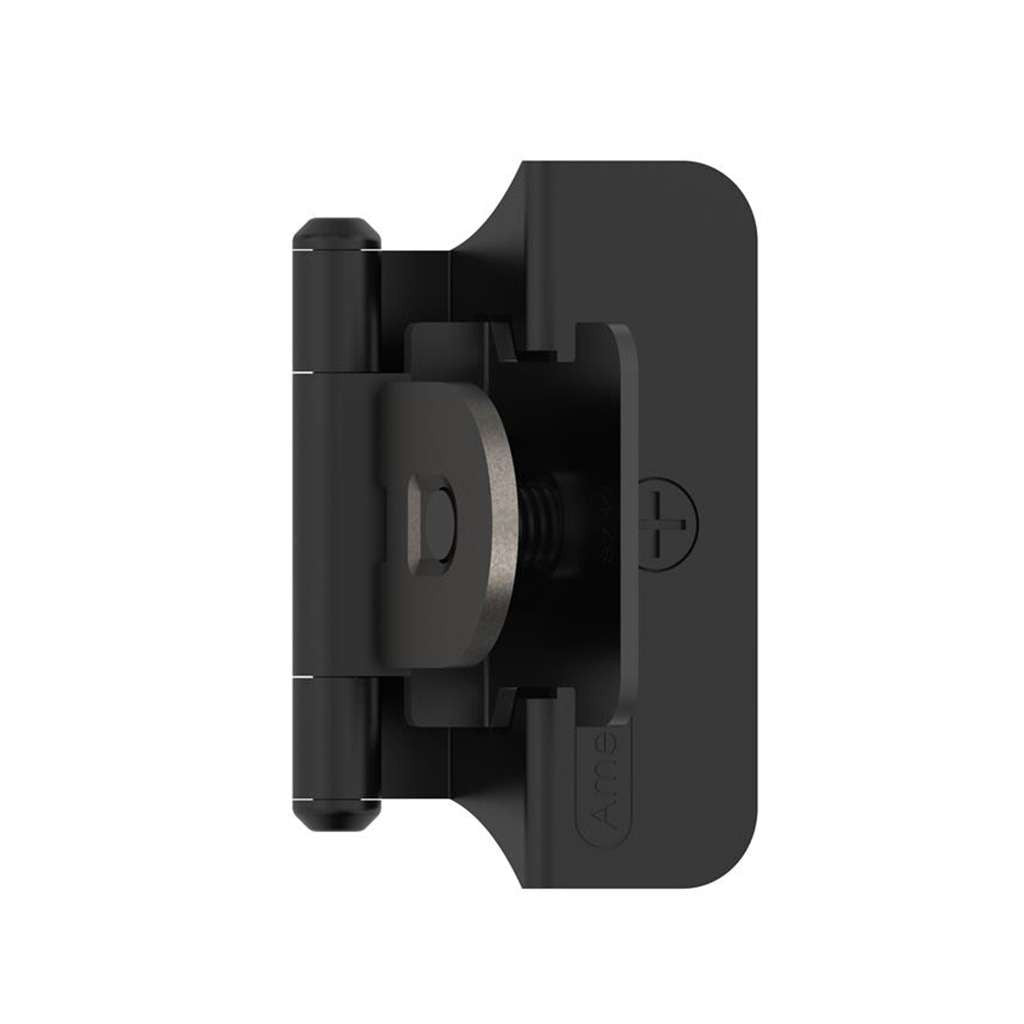 AMEROCK Double Demountable 1/4" Overlay Cabinet Hinge (pair) in Flat Black BPR8701FB