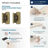 AMEROCK Double Demountable 1/4" Overlay Cabinet Hinge (pair) in Golden Champagne BPR8701BBZ What's Included