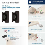 AMEROCK Double Demountable 1/4" Overlay Cabinet Hinge (pair) in Oil Rubbed Bronze BPR8701ORB What's Included