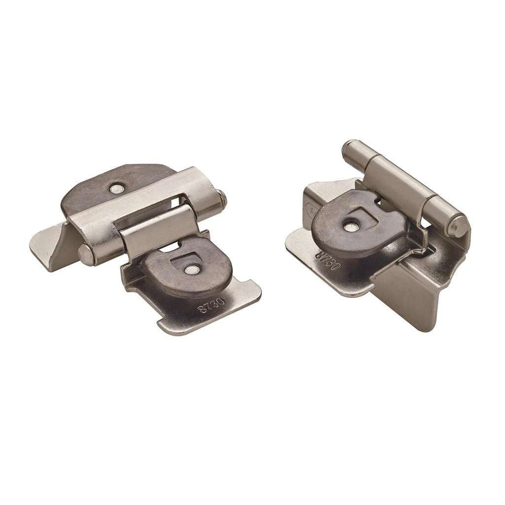 AMEROCK Double Demountable 1/4" Overlay Cabinet Hinge (pair) in Satin Nickel BPR8701G10 Pair