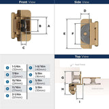 AMEROCK Double Demountable 3/8" Inset Cabinet Hinge (pair) in Champagne Bronze BPR8700CZ Specs