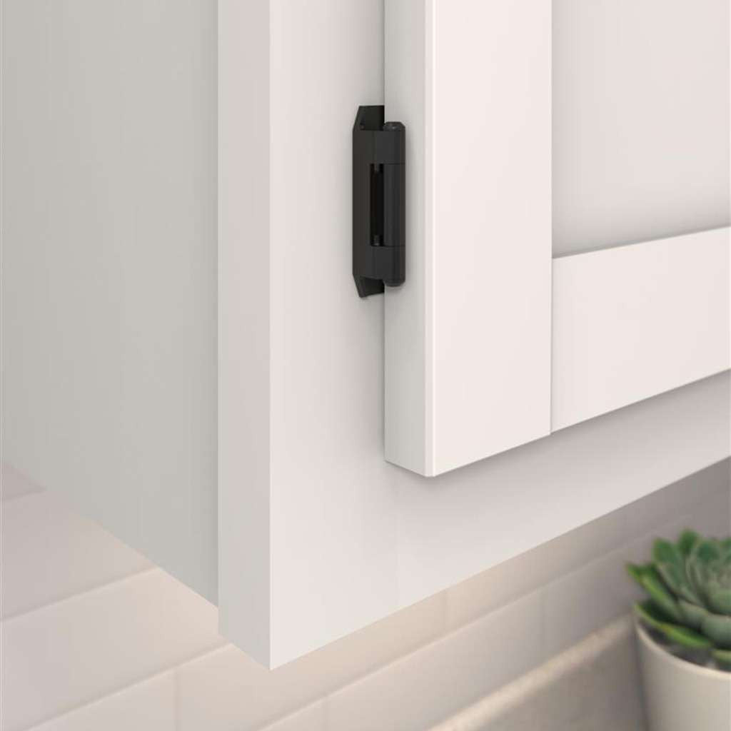 AMEROCK Double Demountable 3/8" Inset Cabinet Hinge (pair) in Flat Black BPR8700FB Mounted