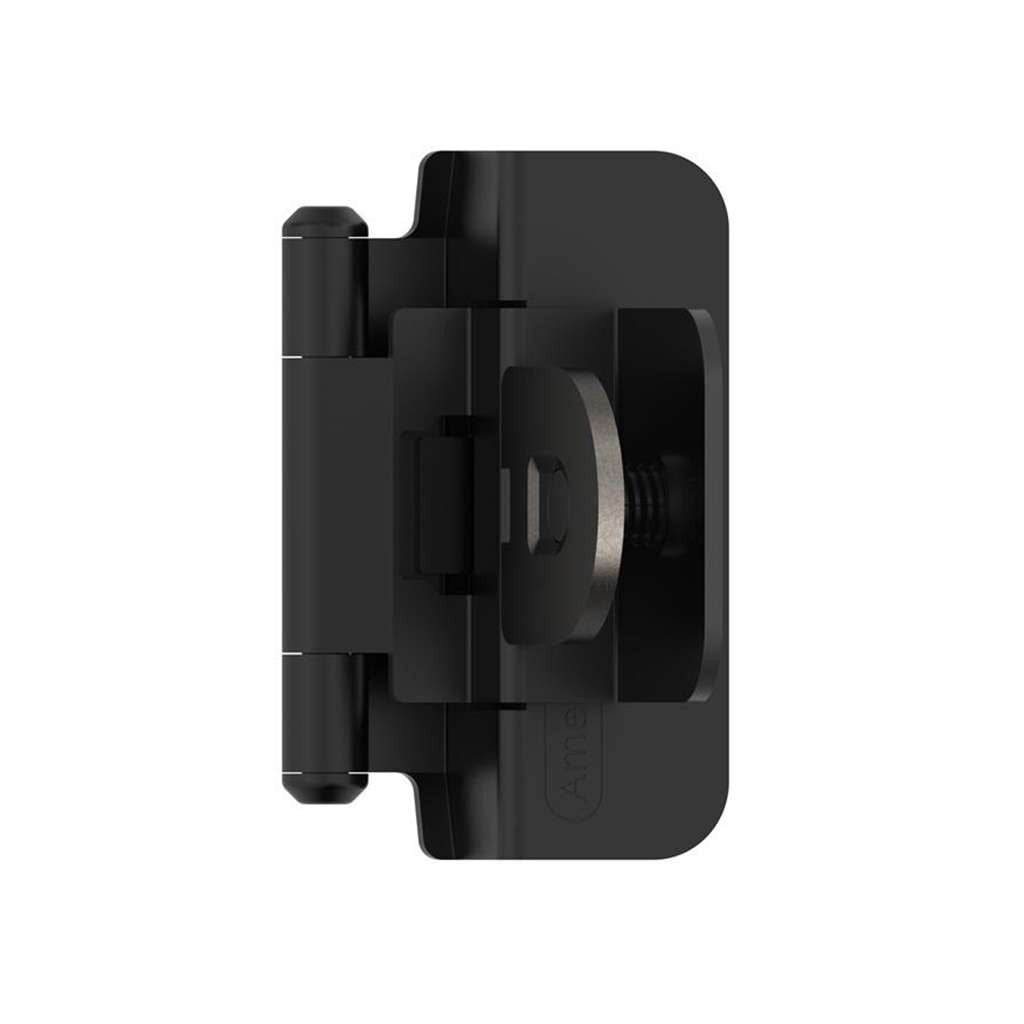 AMEROCK Double Demountable 3/8" Inset Cabinet Hinge (pair) in Flat Black BPR8700FB