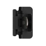 AMEROCK Double Demountable 3/8" Inset Cabinet Hinge (pair) in Flat Black BPR8700FB