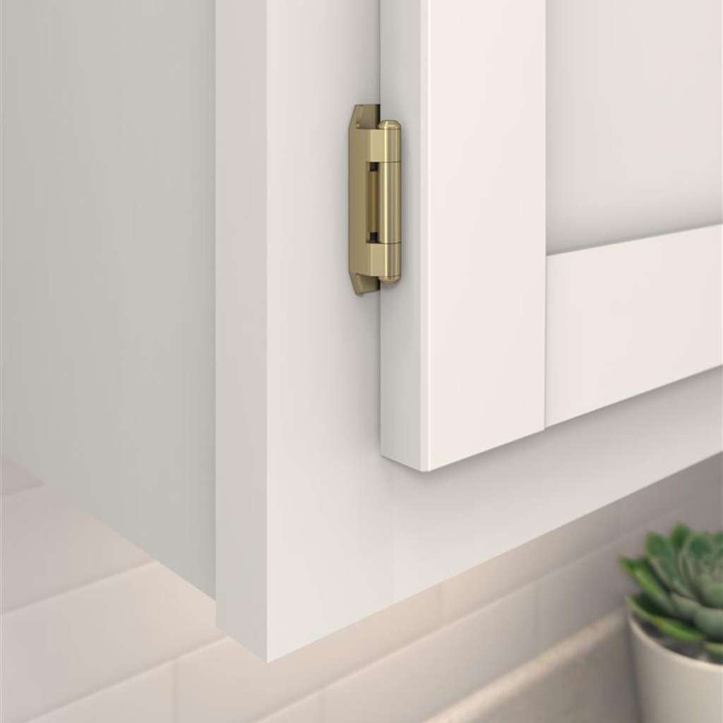AMEROCK Double Demountable 3/8" Inset Cabinet Hinge (pair) in Golden Champagne BPR8700BBZ Mounted