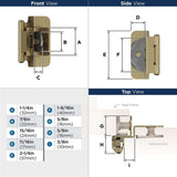 AMEROCK Double Demountable 3/8" Inset Cabinet Hinge (pair) in Golden Champagne BPR8700BBZ Specs