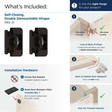 AMEROCK Double Demountable 3/8" Inset Cabinet Hinge (pair) in Oil Rubbed Bronze BPR8700ORB What's Included