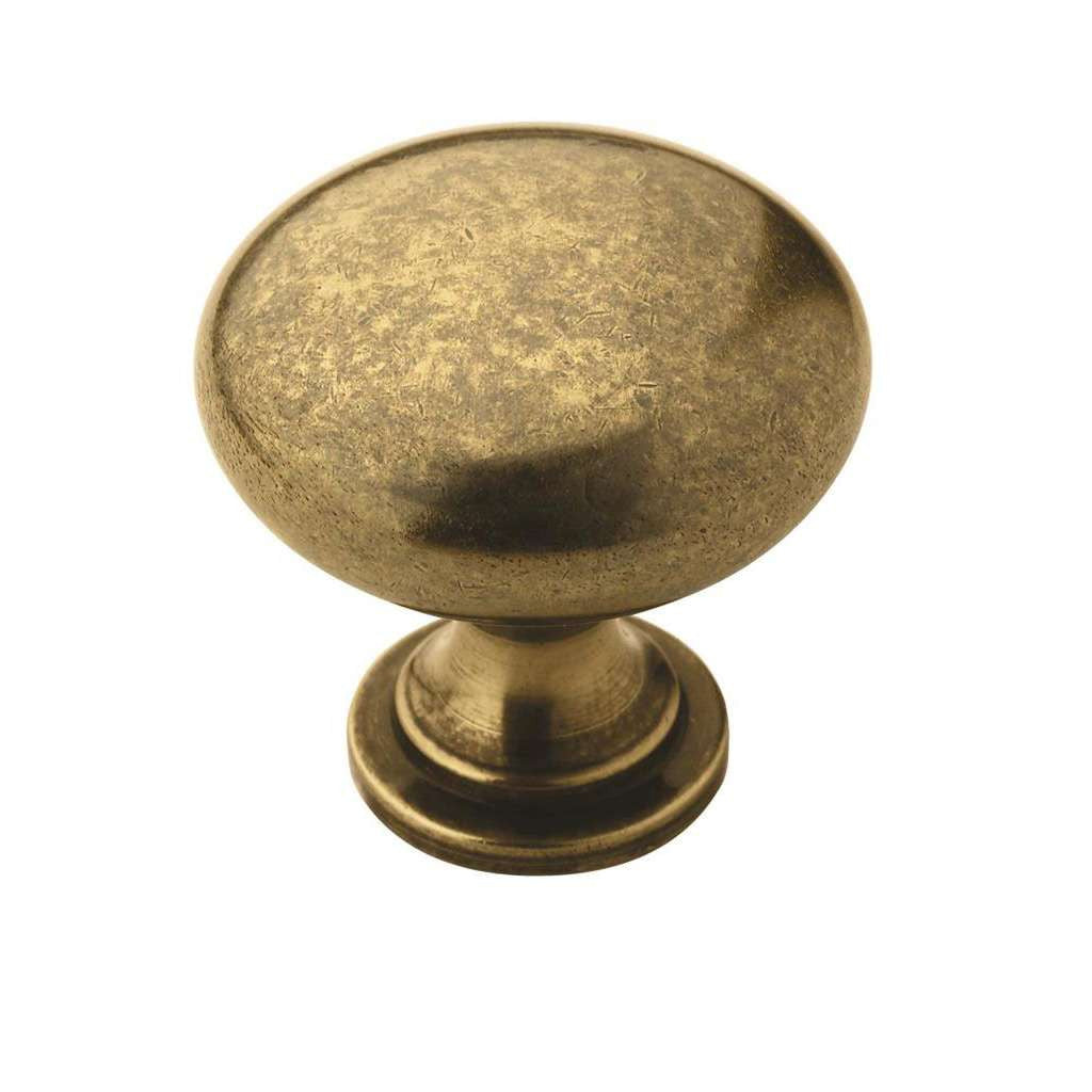 AMEROCK Edona 1-1/4" Diameter Mushroom Cabinet Knob in Burnished Brass BP53005BB