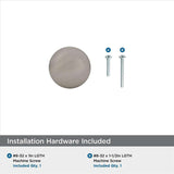 AMEROCK Edona 1-1/4" Diameter Mushroom Cabinet Knob in Satin Nickel BP53005G10 Installation Hardware