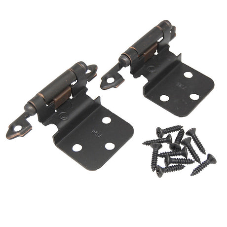 AMEROCK Face Mount Self Closing 3/8" Inset Cabinet Hinge (pair) in Oil Rubbed Bronze CM7128ORB Pair