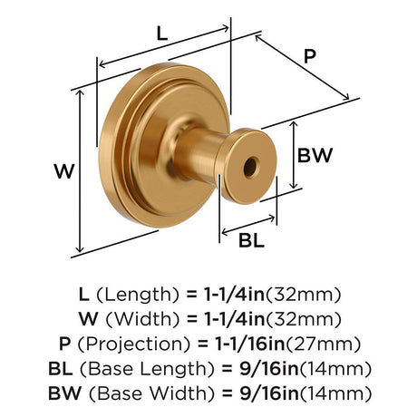 AMEROCK Faircrest 1-1/4" Diameter Cabinet Knob in Champagne Bronze BP37460CZ Specs