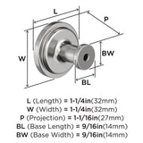 AMEROCK Faircrest 1-1/4" Diameter Cabinet Knob in Chrome BP3746026 Specs