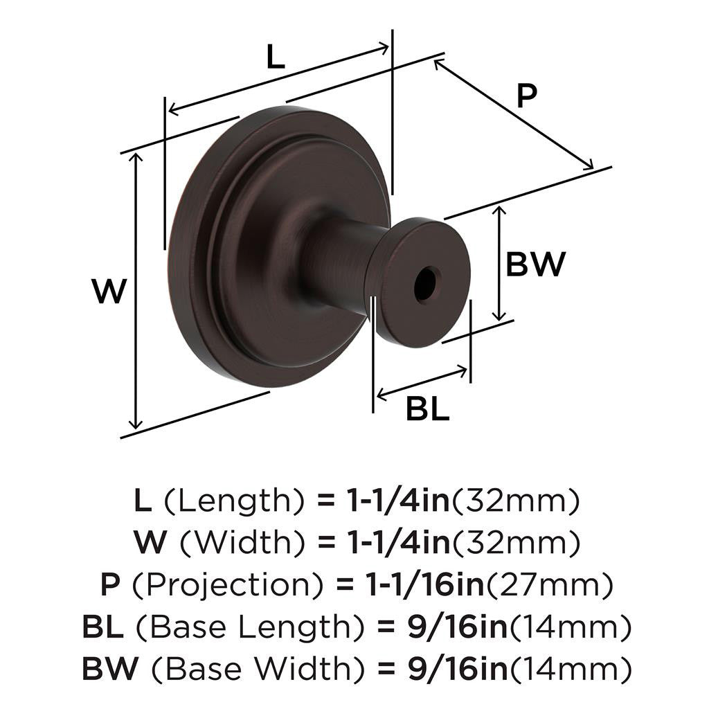 AMEROCK Faircrest 1-1/4" Diameter Cabinet Knob in Oil Rubbed Bronze BP37460ORB Specs