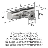 AMEROCK Faircrest 2" Length Wrapped Bar Knob Cabinet Pull in Chrome BP3746126 Specs