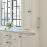 AMEROCK Faircrest 2" Length Wrapped Bar Knob Cabinet Pull in Matte Black BP37461MB on White