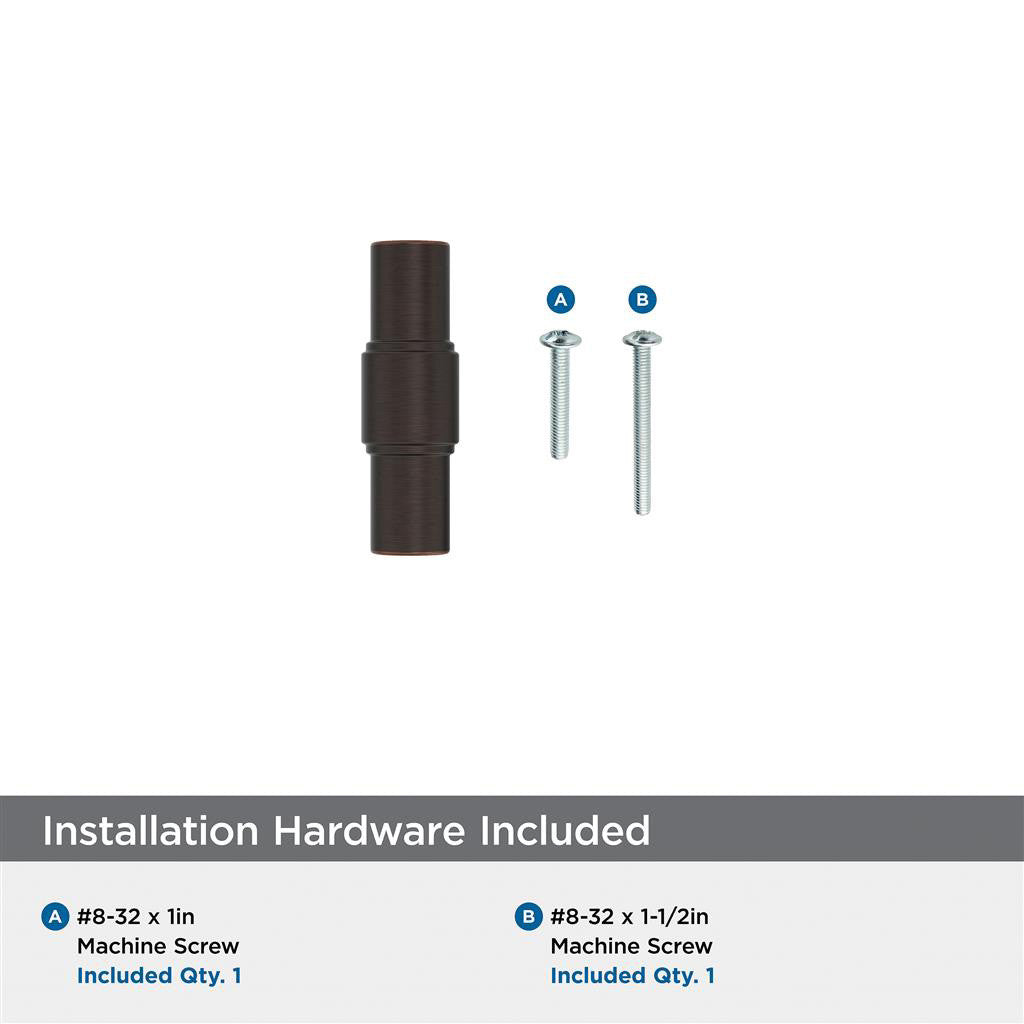 AMEROCK Faircrest 2" Length Wrapped Bar Knob Cabinet Pull in Oil Rubbed Bronze BP37461ORB Installation Hardware