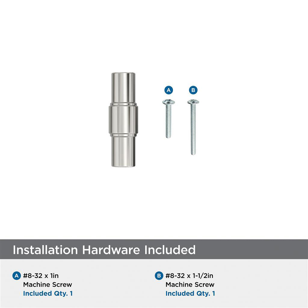 AMEROCK Faircrest 2" Length Wrapped Bar Knob Cabinet Pull in Polished Nickel BP37461PN Installation Hardware