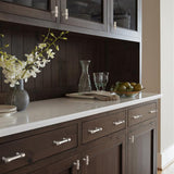 AMEROCK Faircrest 2" Length Wrapped Bar Knob Cabinet Pull in Polished Nickel BP37461PN on Brown