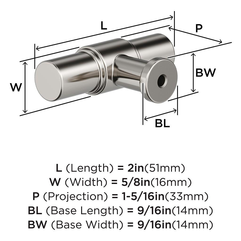 AMEROCK Faircrest 2" Length Wrapped Bar Knob Cabinet Pull in Polished Nickel BP37461PN Specs