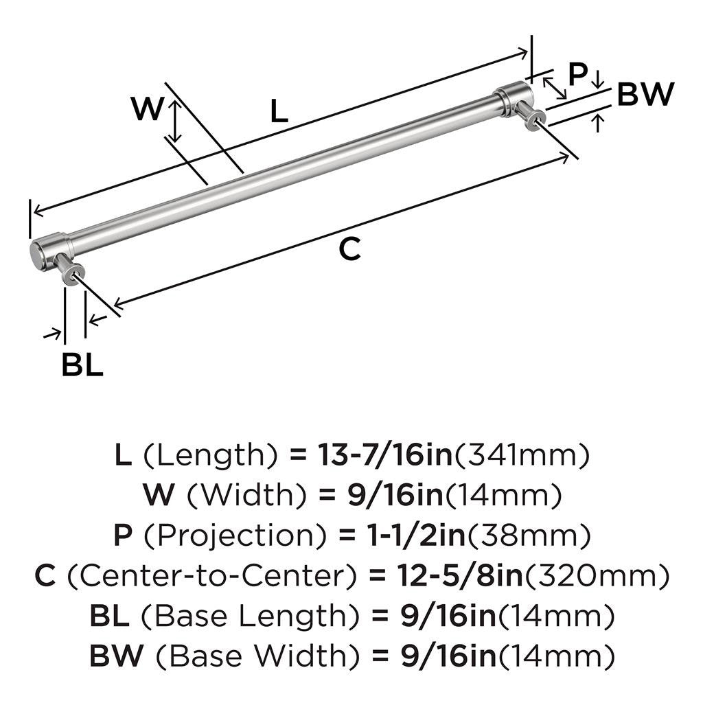 AMEROCK Faircrest Wrapped Bar Handle Pulls in Chrome 320mm BP4746926 Specs